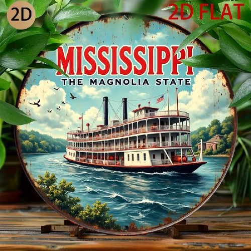 Blechschild rund mississippi - blechschild,