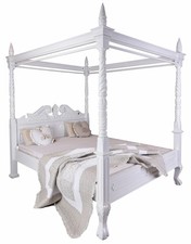 Himmelbett Ehebett shabby chic