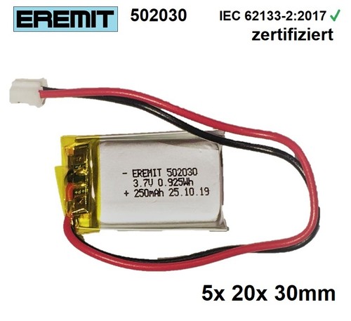 Eremit lipo akku 250mah - akku, 3,7v