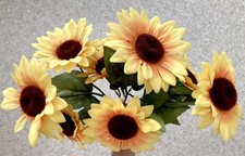 Kunstblumen, Kunstpflanzen, Sonnenblumen 65 cm hoch Kunststoff Pflanze Deko 