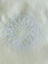 Tolle Damast Mako Satin Aussteuer Bettwäsche 4tlg - gelb mit Muster - wie Neu