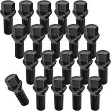 20 Radschrauben M14x1,5 28mm Schwarz SW17 Radbolzen Kegel Alufelgen Stahlfelgen