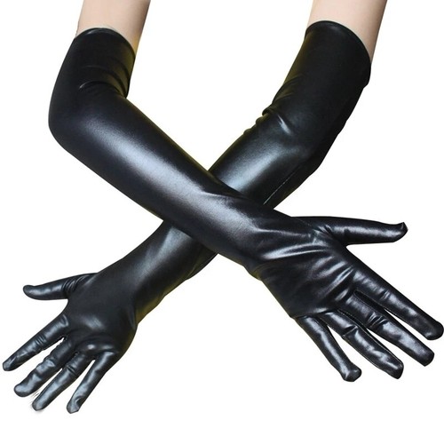 Lackleder lange handschuhe - lackleder,