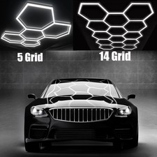 5-14x Hexagon LED Lampe Röhren Werkstatt Garage Decken Leuchte Waben Beleuchtung