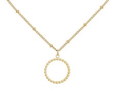 Edelstahl Halskette Karma Rund Kreis Damenschmuck Fein Filigran Geschenk