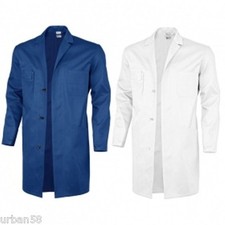 Berufsmantel Kittel Arbeitskittel kornblau weiß Baumwolle einlauffest Gr.42-64