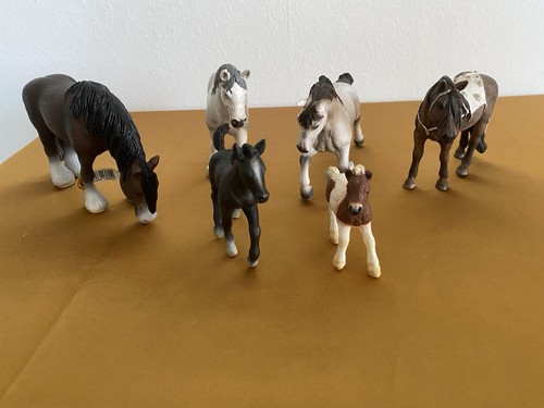 Schleich pferde konvolut - 6, –