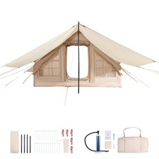 Aufblasbares Zelt 3-5 Personen Glamping Zelt mit Pumpe Baldachin 3x2x2m