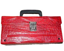 Koffer klein Lederimitat rot Handtasche+Einsatz für MCs Beauty-Case 26x12x8,5 cm