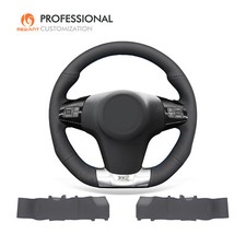 MEWANT Handstitch Schwarz Echtes Leder Lenkradbezug für Opel Corsa OPC 2008-2014