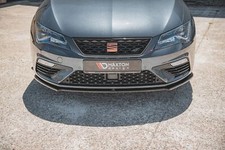 Cup Spoilerlippe Front Ansatz V.4 passend für Seat Leon Cupra / FR Mk3 FL schwar