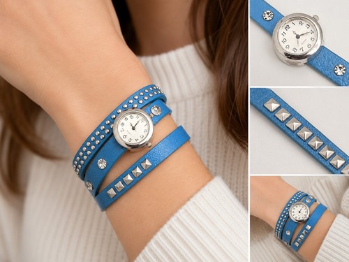 Damen wickelarmbanduhr blau - wickelarmbanduhr,