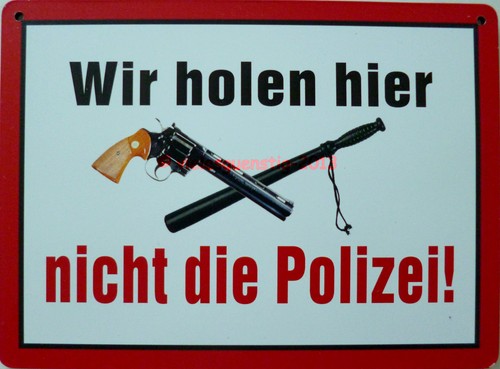 Schild 14x19cm hier holen - 14x19cm,