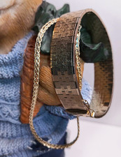 Zwei Armbänder Teppicharmband Armband Farbe: gold 18 Karat vergoldet Vintage Top