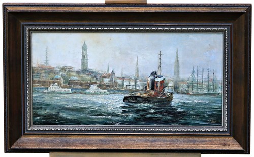 Maritime hafenszene hamburg - maritime,