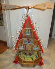 Richard Glässer Adventshaus Weihnachts Pyramide Erzgebirge 79 cm hoch LED-Kette