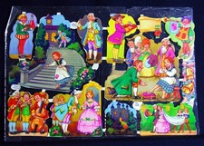 Glanzbilder, Oblaten,  Bogen Nr. 1310 "MLP" Märchen Aschenputtel Vintage