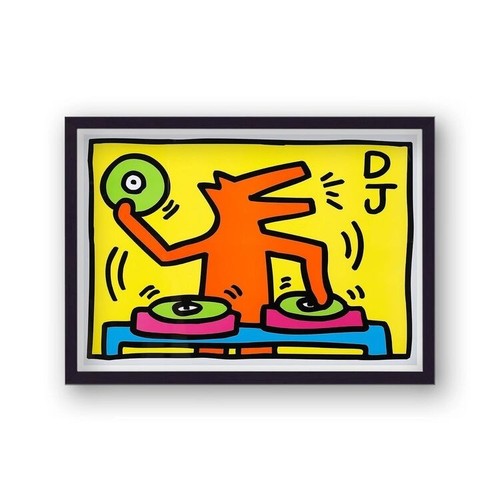 Keith haring orange dog - dog, dj