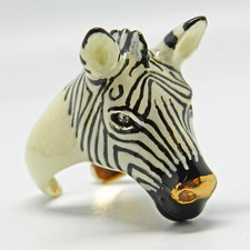 Französicher Designer Ring Emailliert mit Zebra