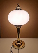 Peill & Putzler Tischleuchte Messing Glas Kugelschirm Lampe Tischlampe Vintage