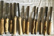 12 X HOLZBEITEL  # SPITZBEITEL # FLACHBEITEL # HOHLBEITEL # VINTAGE 