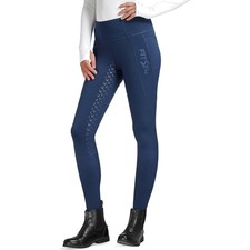 Reithose Damen Winter Reitleggings Silikon Vollbesatz Fleecefutter Gürtelschl...