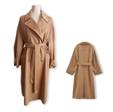 ZARA MANTEL WOLLMANTEL OVERSIZE BINDEGÜRTEL DOPPELREIHIG HANDMADE CAMEL L XL