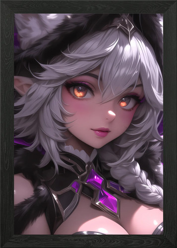 Anime girl with purple accents - anime,