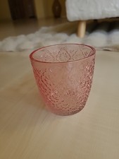 Windlicht Glas Rosa Transparent 8,5cm Hoch 8,5cm Durchmesser 