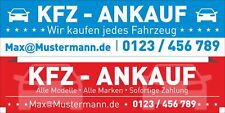PVC Werbebanner Banner Plane "KFZ Ankauf Service Verkauf" mit Ösen, 