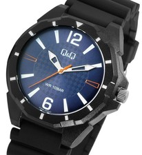 Sportlich die Q&Q by Citizen Herren Uhr 10 Bar Miyota Uhrwerk Silikonarmband