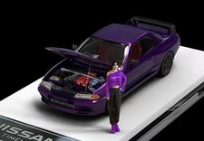 NISSAN Skyline GT-R (R32) + Figure  - purple - Time Micro 1:64
