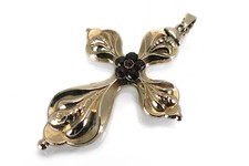 Anhänger Kreuz Granat 585