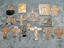 Konvolut alte Ikonen ,russisch orthodox Wandkreuz antik Kreuze und Figuren