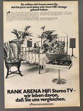 Rank Arena HiFi Stereo TV Plattenspieler  1974 Vintage Ad Werbung Reklame