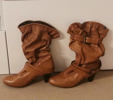 Damen Stiefel aus Leder Gr.39 Braun/Rostbraun Sommerkind 