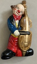 Keramik Bunter Clown mit Kontrabass ~ 20 cm