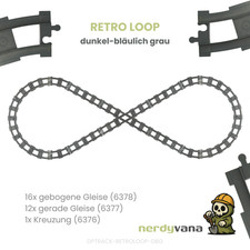 LEGO® DUPLO® Eisenbahn Retro Loop 29x Schienen + Kreuzung Strecke blaugrau