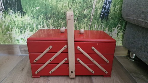 Nähkorb nähkasten holz ddr - nähkorb,