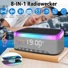 LED Radiowecker Funkuhr Bluetooth 5.3 Lautsprecher Digital Wecker Alarm Kinder