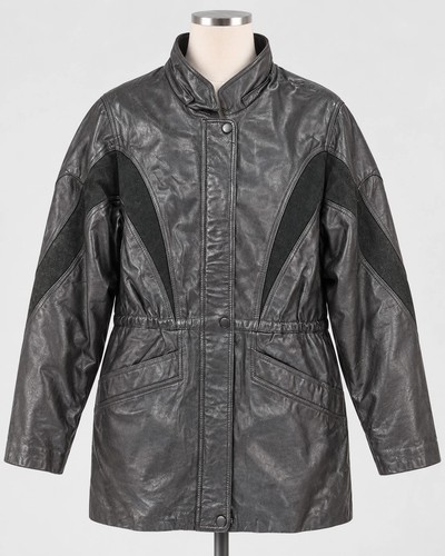 Damen mantel lammleder - lammleder, schwarz