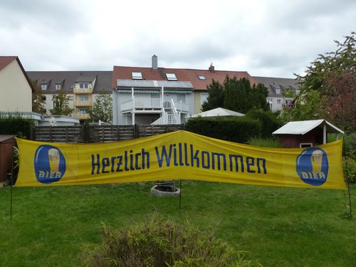 Alte fahne bier und herzlich - alte,