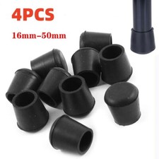4 Möbel  Gummi Kappen Stuhlbeinkappen runde Rohre Rundrohre Kunststoff Schwarz