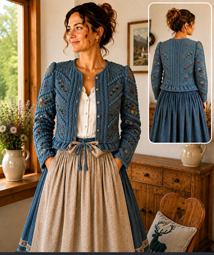 Handgestrickte trachtenjacke - handgestrickte,