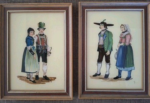 Hinterglasbilder paar - hinterglasbilder,