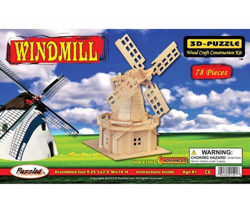 Holzbausatz windmühle 3d - holzbausatz,