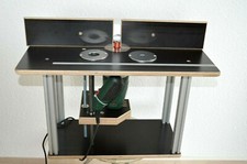 Frästisch für Oberfräse mit Fräslift ,Anschlag Höhenverstellung.3 Reduzierringen