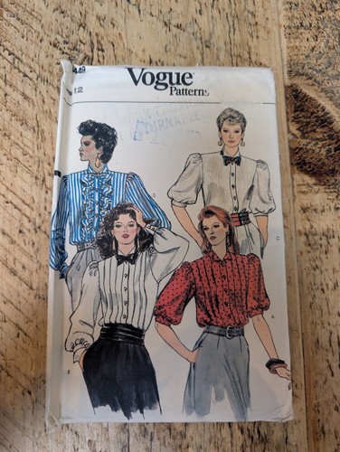 Vogue 8449 vintage damen bluse - vintage,