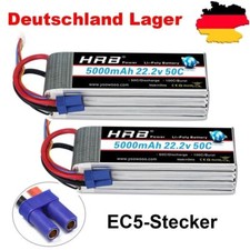 2xHRB 22,2V 6S 5000mAh EC5 50C Lipo Batterie für Hubschrauber Flugzeug Auto Quad