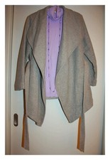 Eleganter Tom Tailor Taillierter Kurzmantel aus Wollmix, Beige/Grau, Gr 42/XL